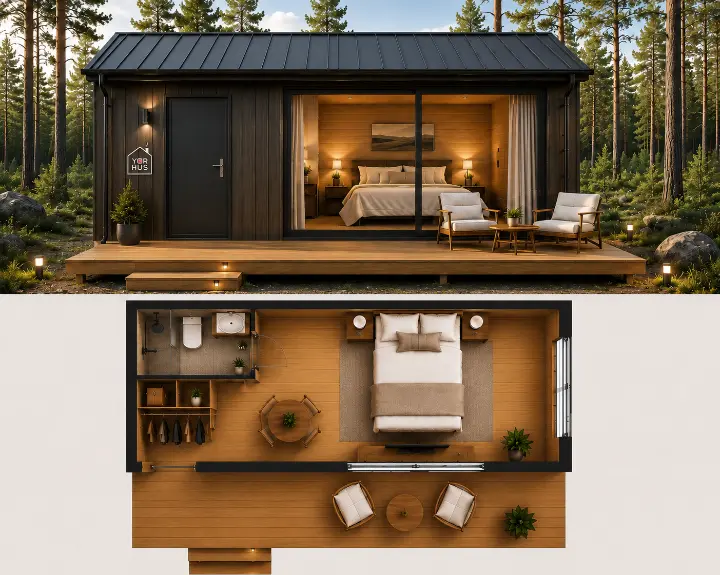 Randare concept YORHUS Glamping Cabin