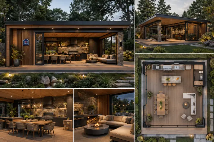 Randare concept YORHUS Premium Foișor / Outdoor Kitchen